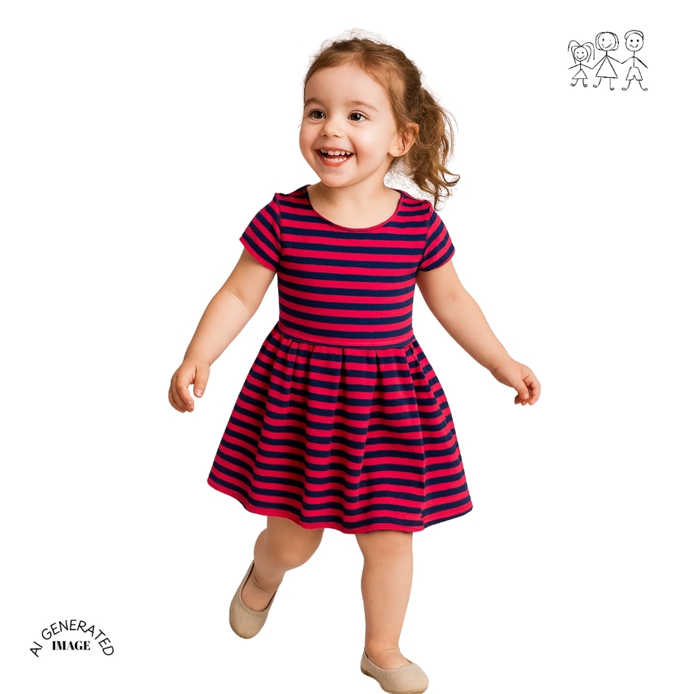 Polo by Ralph Lauren Kids Dress in Navy and Pink
